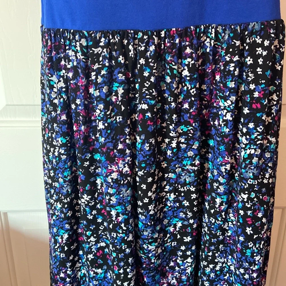 Torrid blue and floral sleeveless dress - Picture 3 of 6